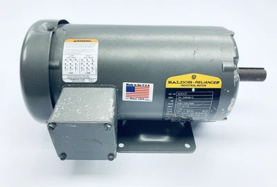 BALDOR M3543T Industrial Motor .75hp 143t-Fr 7/8"-Shaft 208/460v 60hz 3ph TEFC - Image 1 of 4