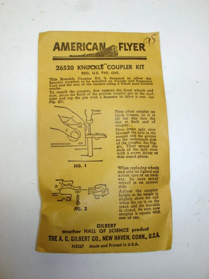 Kit de conversão de acoplador de juntas 26520 American Flyer [Lote 11-A38] - Imagem 1 de 1