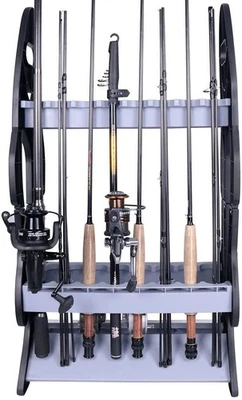 16 Fishing Rod Holder Storage Rack, Fishing Pole Stand Garage Organizer Holds... - Image 1 of 4
