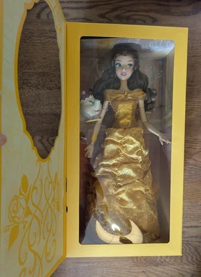 DISNEY Store Belle Spinning & Lights Vestido 16" muñeca con canto Ms Potts NUEVO EN CAJA RARO Foto 1 de 4