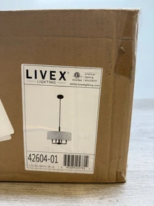 Livex Lighting 42604-01 Meridian 18” Wide Drum Chandelier Antique Brass *READ* - Picture 1 of 3