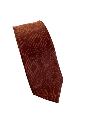 Tallia Paisley Silk Tie Dark Orange - Image 1 of 2