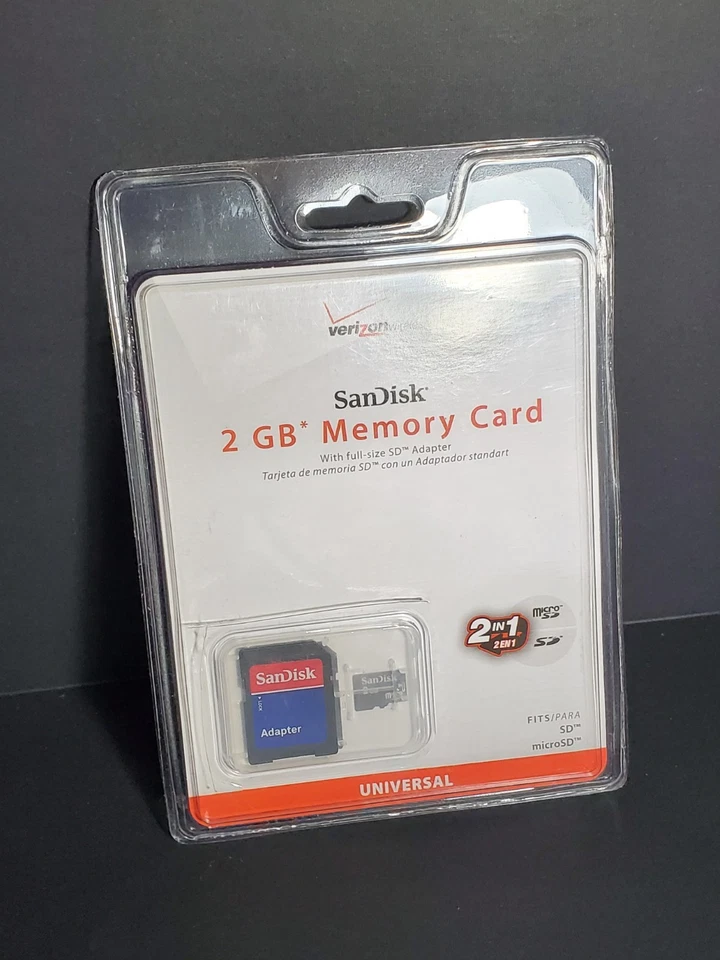 Verizon Micro SDHC 2GB Memory Card with Adapter-SEALED! DD2. - Image 1 of 4