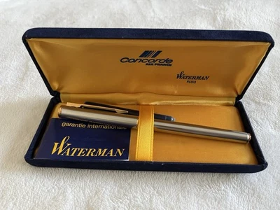 Waterman Silver Fountain Pen With Gold Trim & 18K Gold Nib “Concorde Air France” - Image 1 of 4