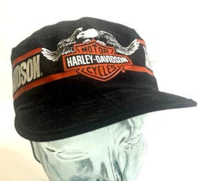 Vintage Harley Davidson Painters Hat Crowd Cap Eagle Bar&Shield 23" Circ. READ - Picture 1 of 13