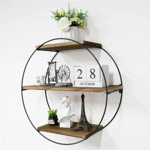 Modern 3 Tier Wall Floating Shelves Geometric Style F Bedroom Living Room Office - Picture 1 of 16