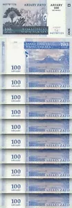 Madagascar 100 Ariary 2004, UNC, 10 PCS LOT, P-86 - Picture 1 of 5