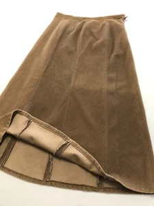 vtg 70s Style Wide Wale Corduroy Long Skirt Sz 12 Brown A-Line Dressbarn - Picture 1 of 11