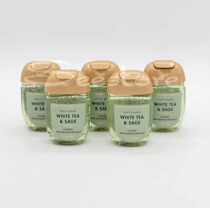 Bath & Body Works White Tea & Sage Pocketbac Gel Sanitizers 1 oz New 5 Pack - Picture 1 of 2