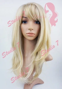 W140 Bleached Blonde Mix Long Onvy Layered Wig - studio7-uk - Imagen 1 de 5