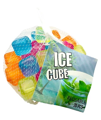 20 Stk. Eiswürfel wiederverwendbar bunt Ice Cube Set zum einfrieren Bunt - Bild 1 von 3