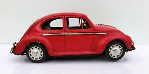 Vintage Old Rare Battery Operated Volkswagen Beetle Car Tin Toy TAIYO Mark Japan