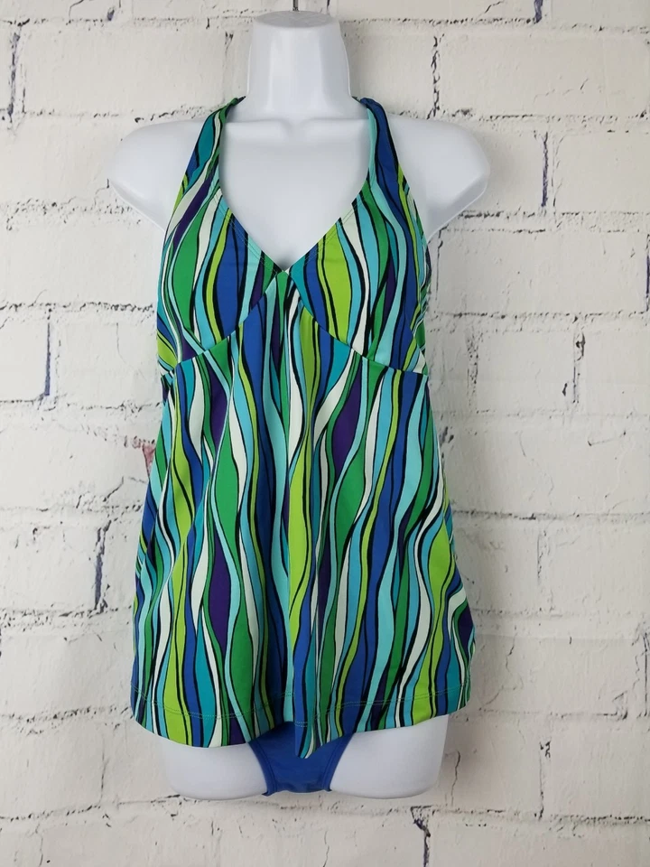 Old Navy Maternity Swimwear 2 Piece Tankini Set Small Halter Molded Cups  - Image 1 of 4