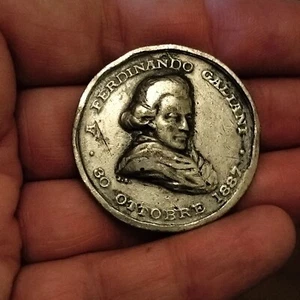 FERDINANDO GALIANI NATO CHIETI MORTE NAPOLI MEDAGLIA 1887 ROVINATA (MM38) #MD371 - Imagen 1 de 2