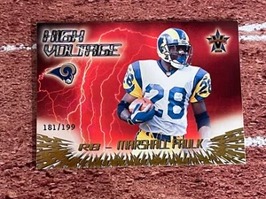 2000 Pacific Vanguard High Voltage Gold /199 Marshall Faulk #28 HOF - Picture 1 of 2