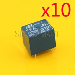 10 PIEZAS Alta Calidad 5 Pines RELÉ 5V CC Bobina Relé de Alimentación PCB SRD-5VDC-SL-C - Imagen 1 de 2