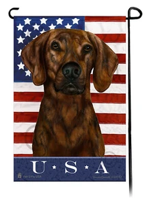 Patriotic USA Garden Flag - Brindle Plott Hound 209B - Picture 1 of 1
