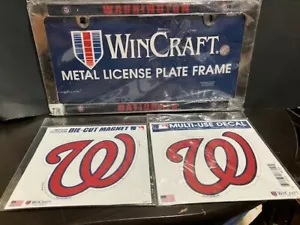 OFFICIAL MLB: Washington Nationals Metal License Plate Frame, Magnet & Decal - Picture 1 of 3