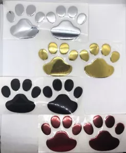 2 pcs 3D Dog Animal Paw Foot Print Car Decal Sticker - Picture 1 of 5