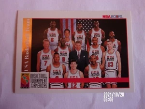NBA HOOPS 1992 EE. UU. TORNEO DE BALONCESTO DE LAS AMÉRICAS TARJETA DE EQUIPO JORDAN BIRD - Imagen 1 de 2