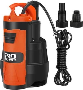 Bomba de sumidero, Prostormer 3500 GPH 1HP sumergible bomba de agua limpia/sucia con construcción - Imagen 1 de 7