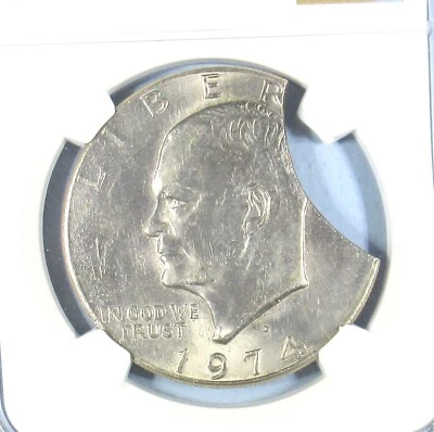 1974 D Ike dollar with clipped planchet error #857 - Image 1 of 4