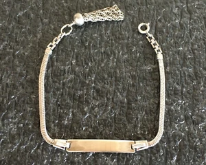 Vintage 1950er Elco Sterlingsilber 0,925 ID Monogramm Quaste Armband Rohling 7,5" EUC - Bild 1 von 1