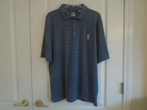Cutter & Buck sz M blue stripe NBA logo short sleeve polo shirt NWOT - Picture 1 of 3