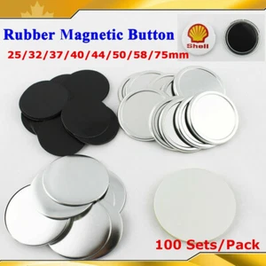 Rubber Magnetic Button Badge Parts for Button Maker 100 Sets/Pack Various Sizes - Picture 1 of 9