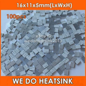100pcs 16*11*5mm Extruded CPU Aluminum Heatsink 16x11x5mm With Thermal Tape - Afbeelding 1 van 8