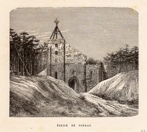 SOULAC EGLISE IMAGE 1880 OLD PRINT - Bild 1 von 1