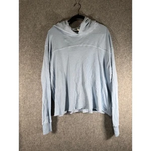 Standard James Perse Los Angeles Pullover Women 4 XL Hoodie Raw Hem Blue Comfort - Picture 1 of 7