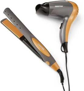 2-in-1 Reise Haartrockner & Haarglätter Kombi Set | 1200W Haartrockner mit 2 - Bild 1 von 8