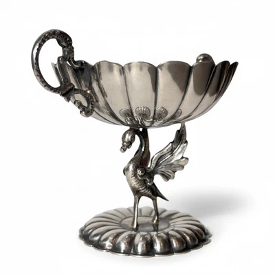 Coupe Calice Argent Massif 925 Italie ecole de Turin XXe echassier Achante 1920 - Photo 1/4