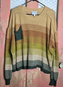 BOHO Relaxed Oversized Sweater Pocket Front Hayden Los Angeles Womens Large - Picture 1 of 10
