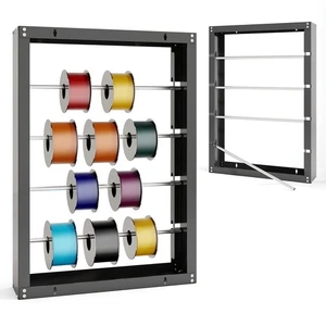 Wire Spool Rack Ribbon Holder Organizer Rack Wall Mounted Cable Dispenser w/4 - Picture 1 of 10