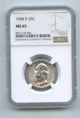 1948 D Washington Quarter NGC MS65 - Image 1 of 2