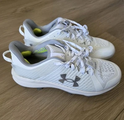 Under Armour Yard Low MT Baseball Cleats Men's Size 7.5 White Gray NWOB  - Image 1 of 4