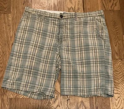 Bermudas para hombre IMPERMEABLES 100 % algodón a cuadros azul claro crema Madras 36 Foto 1 de 4