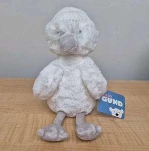 "Palillo de dientes para bebé GUND cisne peluche Cygne blanco gris 12"" con etiqueta" - Imagen 1 de 15