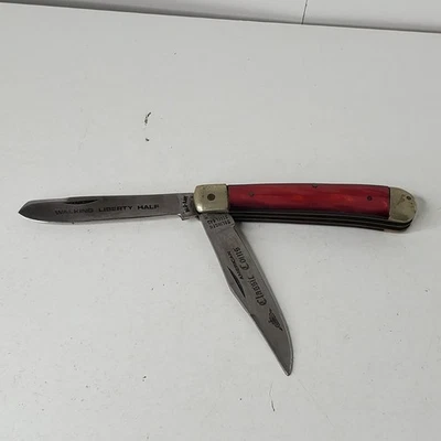 VINTAGE American Classic Coins Walking Liberty Half Dollar Solingen Pocket Knife - Image 1 of 4