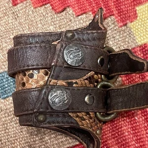 New Unused KMRii Python Leather Bangle and Wristband - Picture 1 of 5