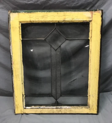Faixa de janela antiga vintage 9 Lite vidro com chumbo 18x21 vidro transparente e texturizado 811-25B - Imagem 1 de 4