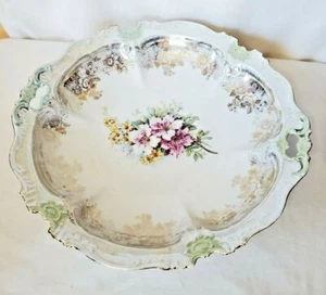 prov saxe es germania centro floreale insalatiera fiori bordo oro - Foto 1 di 2