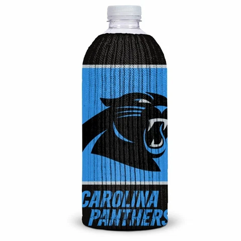 NFL CAROLINA PANTHERS KNIT BOTTLE COOLER HUGGER SET OF 2 NEW Cover
