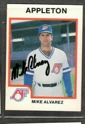 1987 ProCards #530 Mike Alvarez Appleton Baseball Card Signed Autograph - Image 1 of 2