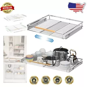 Adjustable Pull Out Pantry Organizer, 22.7''-39.8'' Wide for Kitchen & Bathroom - Picture 1 of 7