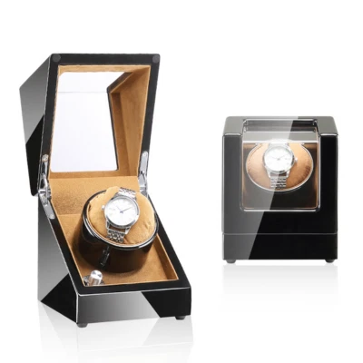 1x Automatic Single Wood Watch Winder Case Display Christmas Gift Organizer Box - Image 1 of 4