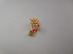Nose Ring Ethnic Nath Bridal Non Pierced Pearl Nostril Clip Wedding Beads Hoop - Picture 1 of 5