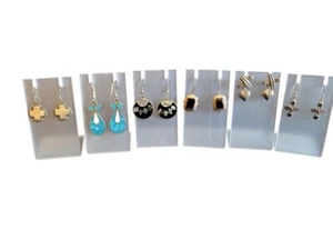 Lot of 6 Pairs Sterling Silver Earrings - Picture 1 of 3